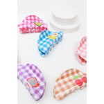 Checkered Fruit Print Curved Claw Clip