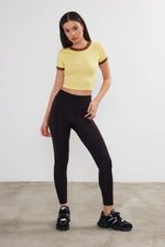 Women's Blank Cropped T-Shirt Two Tone Basic Crop Top Blank