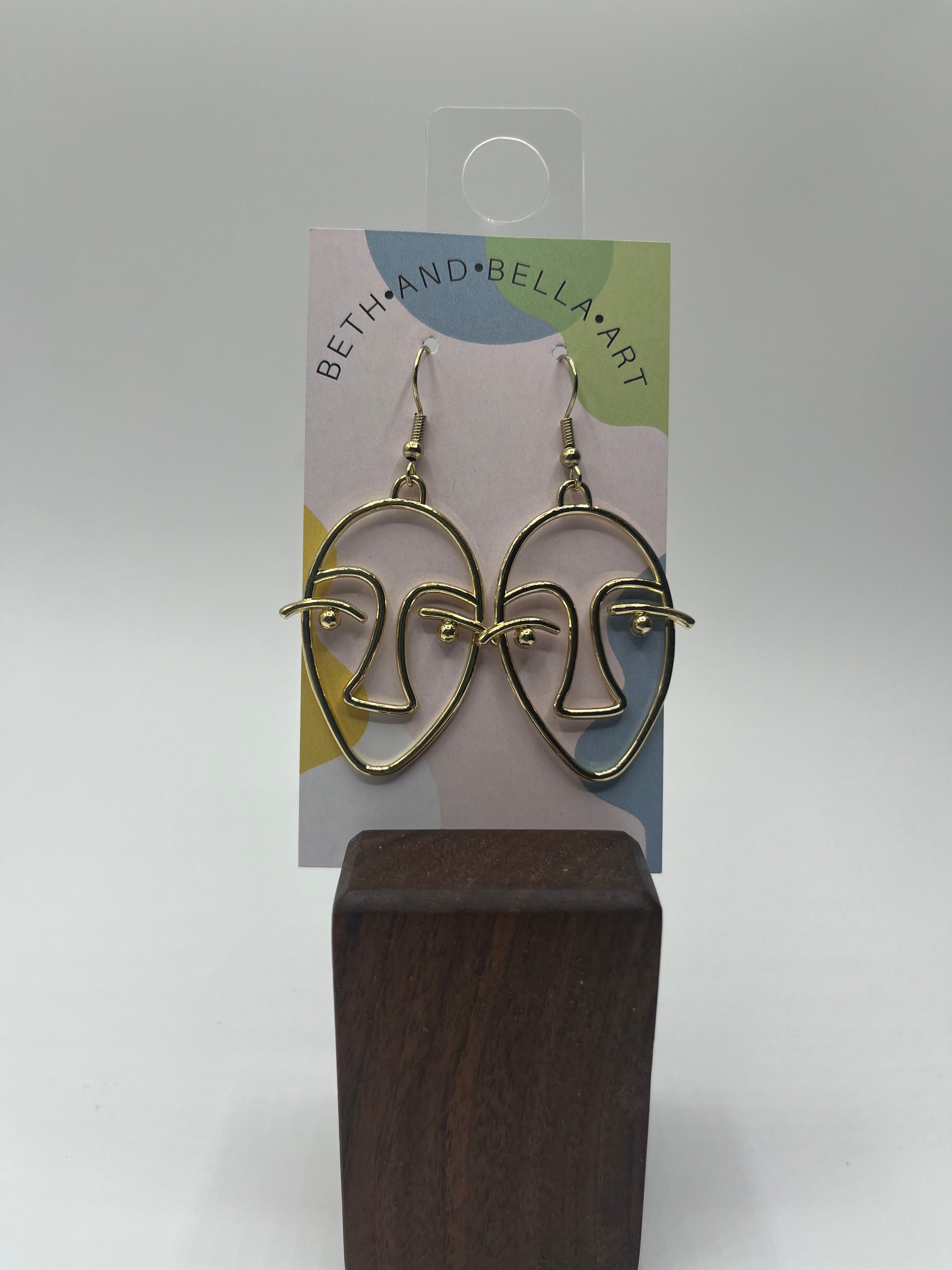 Beth and Bella Art Earrings - Nosey