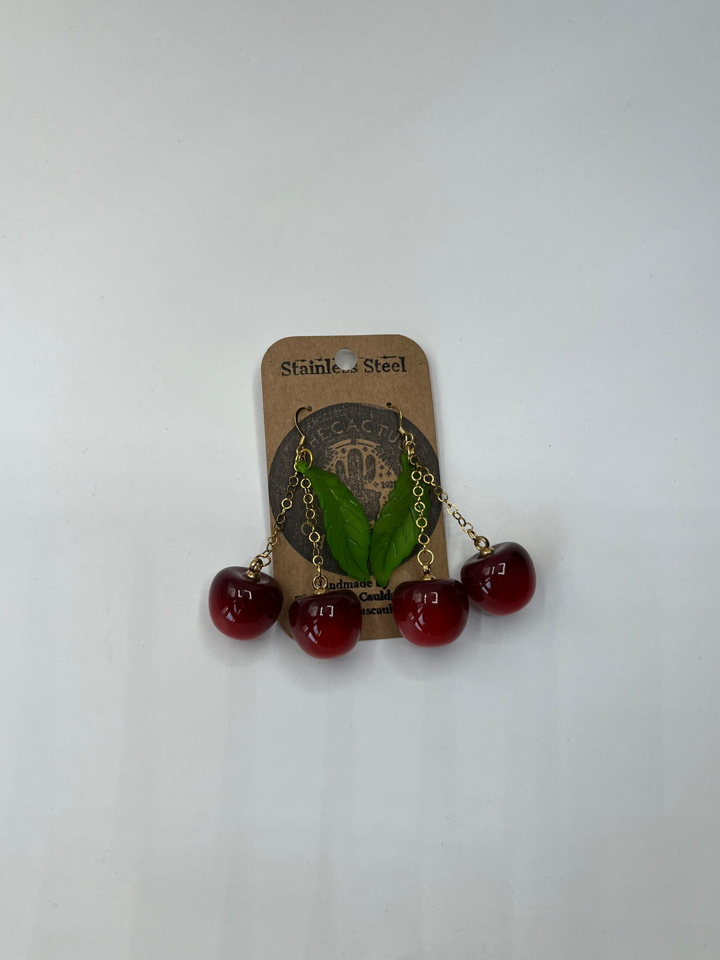 Cactus Cauldron Earrings - Cherries