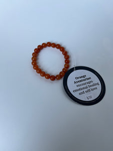 Lion and Lotus Intentional Gemstone Jewelry - Orange Aventurine Bracelet