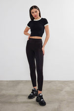 Women's Blank Cropped T-Shirt Two Tone Basic Crop Top Blank