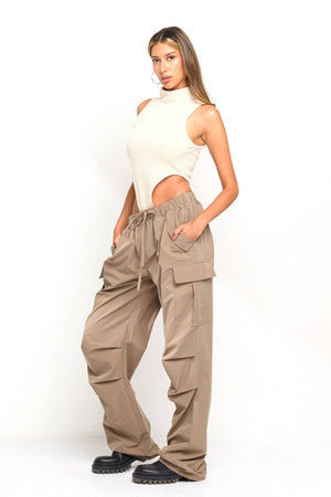 New wide legs parachute cargo pants