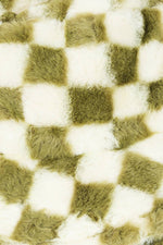 Checkered Print Fur Bucket Hat