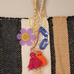 Happy Face Flower Chunky Chain Keyring Bag Charm