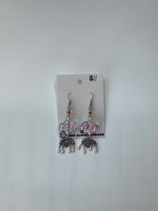 The Sleepy Circus Earrings - Beaded Rainbow