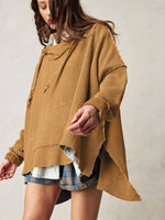 Drop-Shoulder Drawstring Hoodie