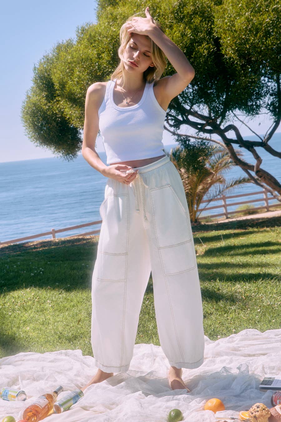 Plus Balloon Shaped Cotton Pants