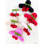 Cherry Detail Faux Fur Plush Jaw Clip