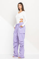 New wide legs parachute cargo pants