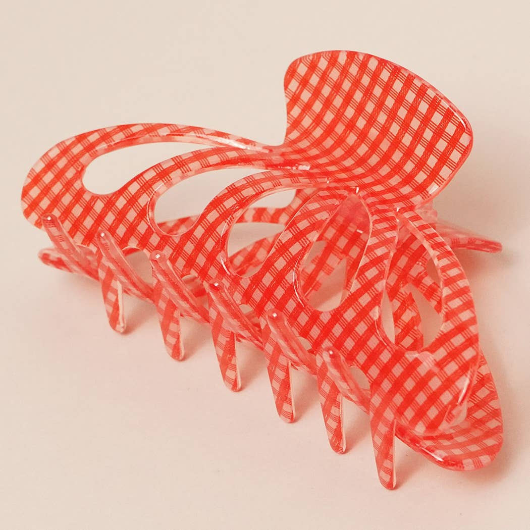 Retro Plaid Claw Clip