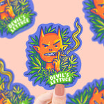 Devil's Lettuce Funny Cannabis Weed Herb Vinyl Sticker