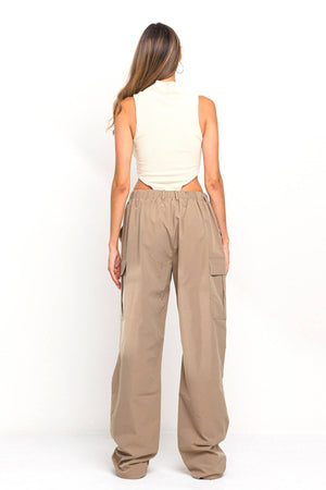 New wide legs parachute cargo pants