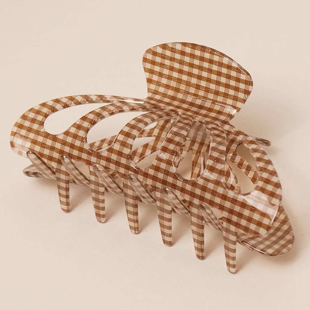 Retro Plaid Claw Clip