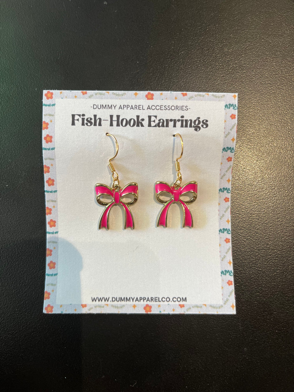 Pink Bow Earrings