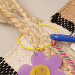 Happy Face Flower Chunky Chain Keyring Bag Charm