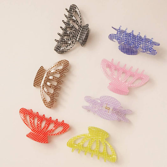 Retro Plaid Claw Clip