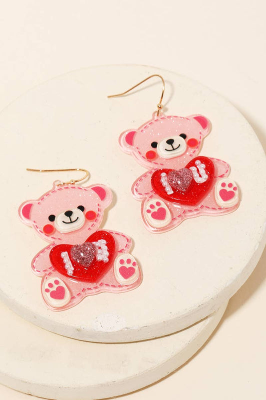 I Love You Bear Earrings