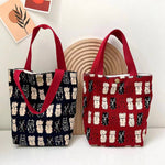Cosbai - Lucky Cat Print Lunch Bag Handbag