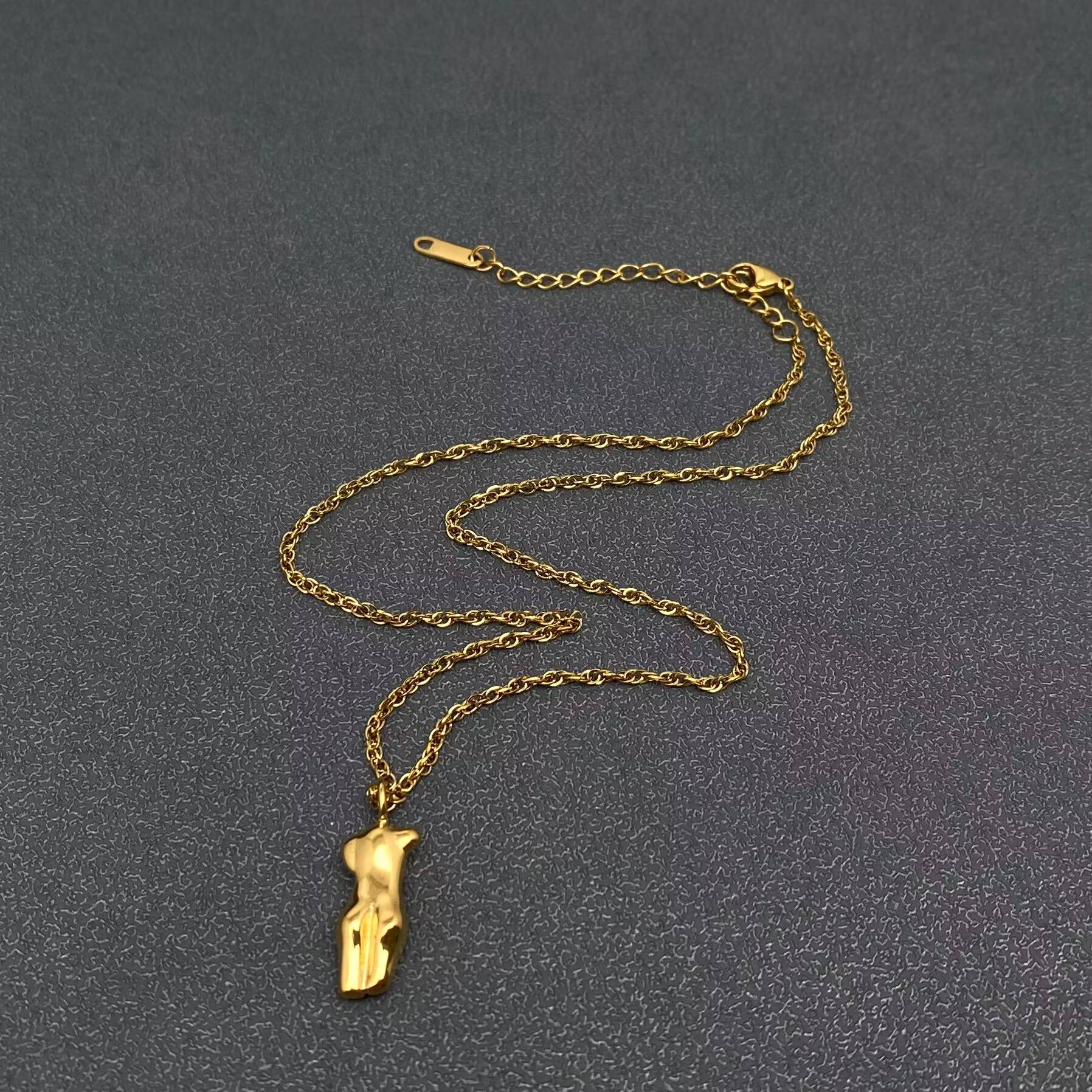 Abstract Beauty Body Charm 18K Gold Plated SS Necklace - FGS