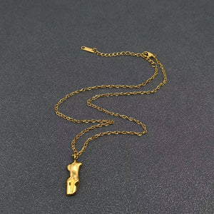 Abstract Beauty Body Charm 18K Gold Plated SS Necklace - FGS