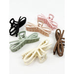 Soft Tone Jumbo Knotted Bow Claw Clip