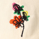 Watercolor Flower Embroidered Corduroy Cap