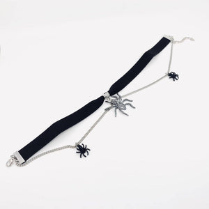 Halloween Gothic Spider Pendant Choker Necklace