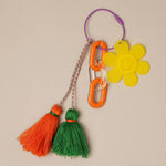 Happy Face Flower Chunky Chain Keyring Bag Charm