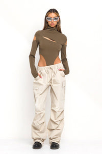 New wide legs parachute cargo pants