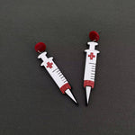 Halloween Acrylic Syringe Dangle Earrings
