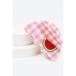 Checkered Fruit Print Curved Claw Clip