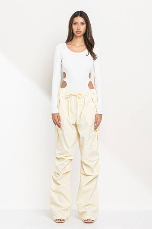 New wide legs parachute cargo pants