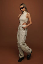New wide legs parachute cargo pants