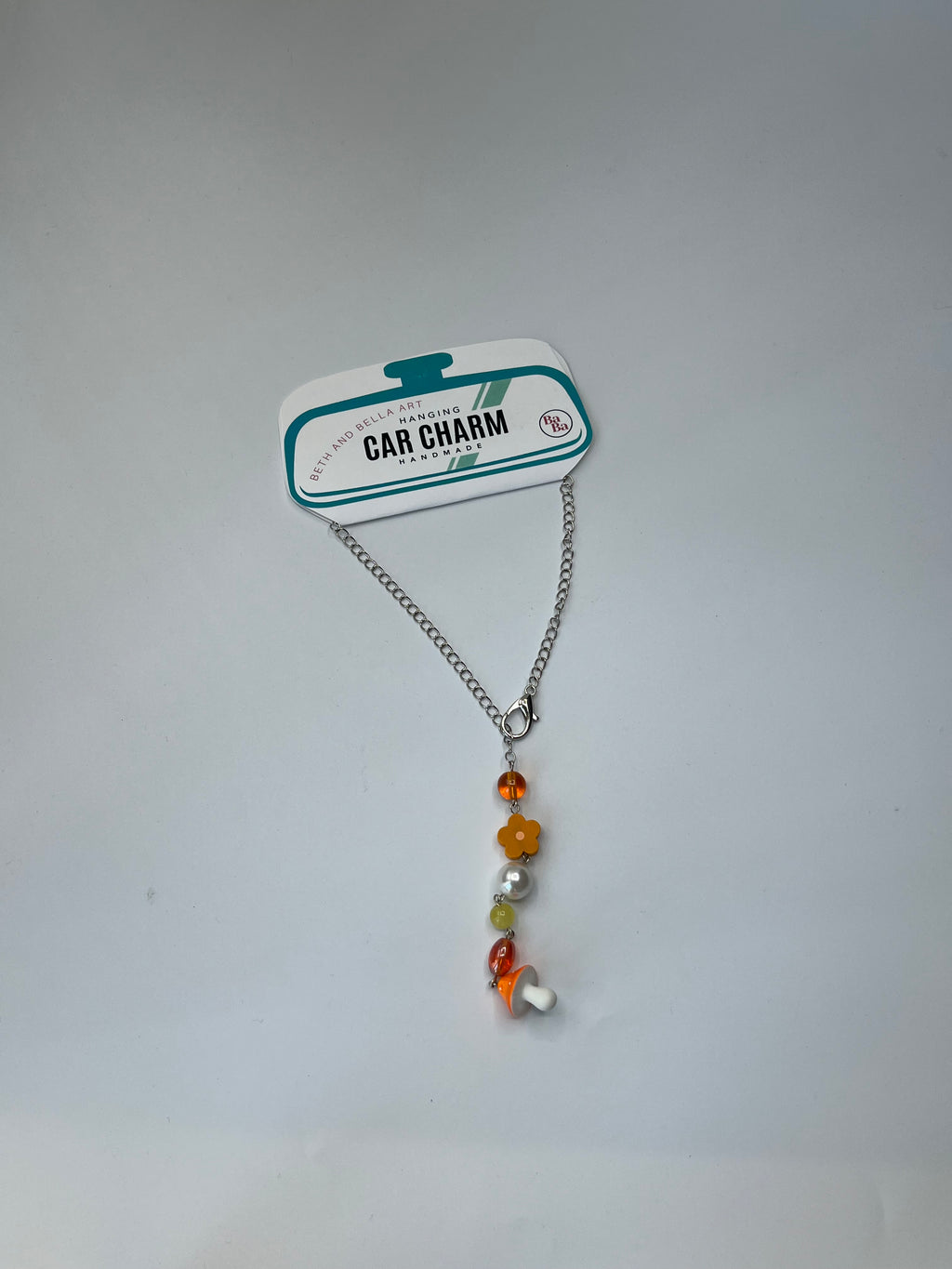 Beth and Bella Art Car Charm - Orange Mushroom