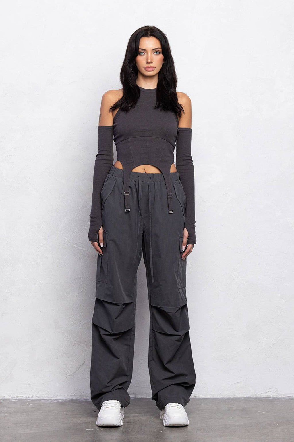 New wide legs parachute cargo pants