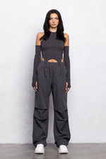 New wide legs parachute cargo pants