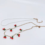 Hand-woven Cherry-shaped Double-layer Choker Necklace