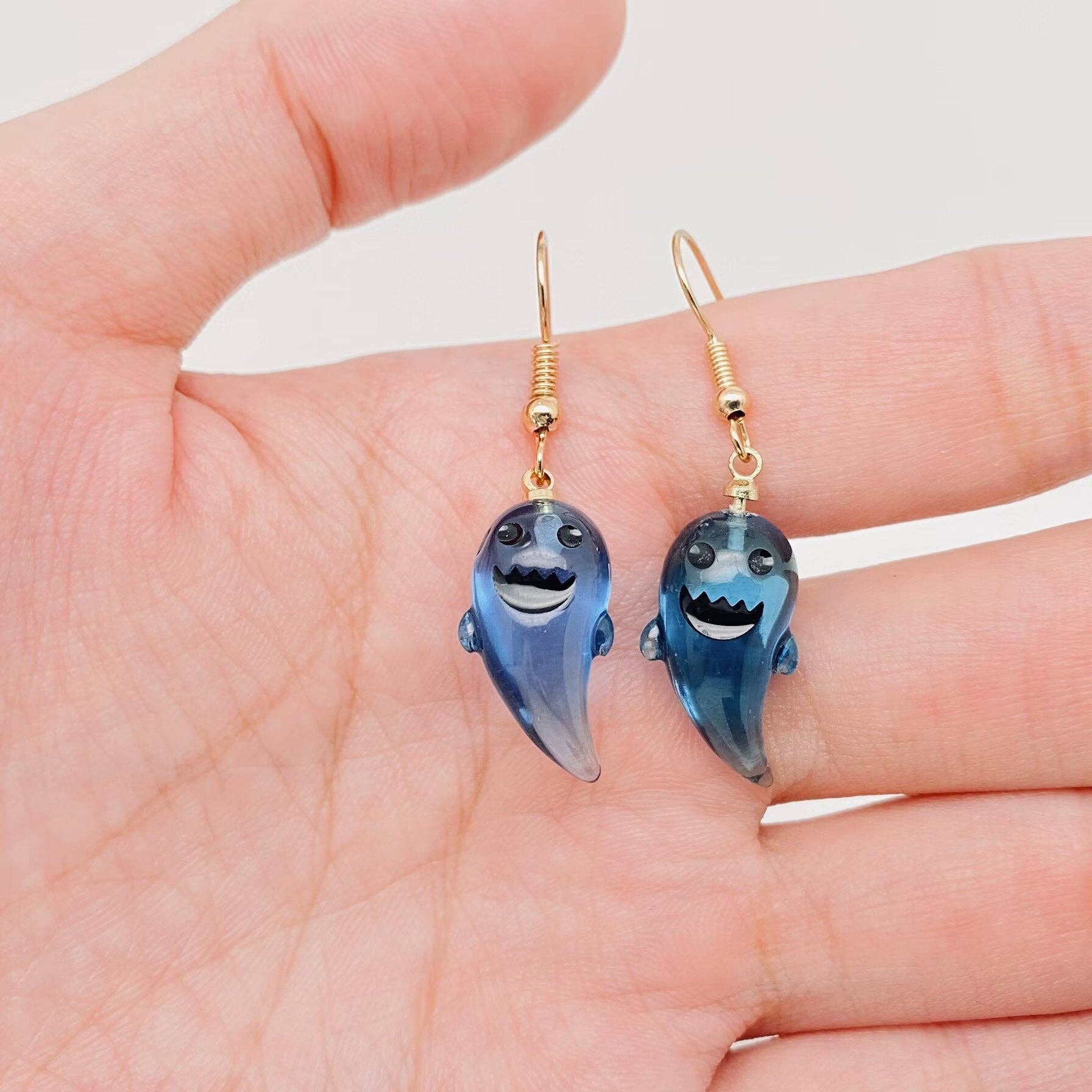 Halloween Resin Ghost Pendant Earrings