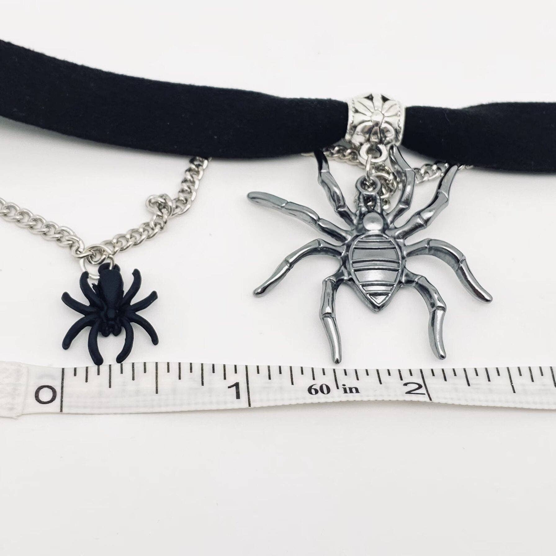 Halloween Gothic Spider Pendant Choker Necklace