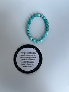 Lion and Lotus Intentional Gemstone Jewelry - Turquoise Howlite Bracelet