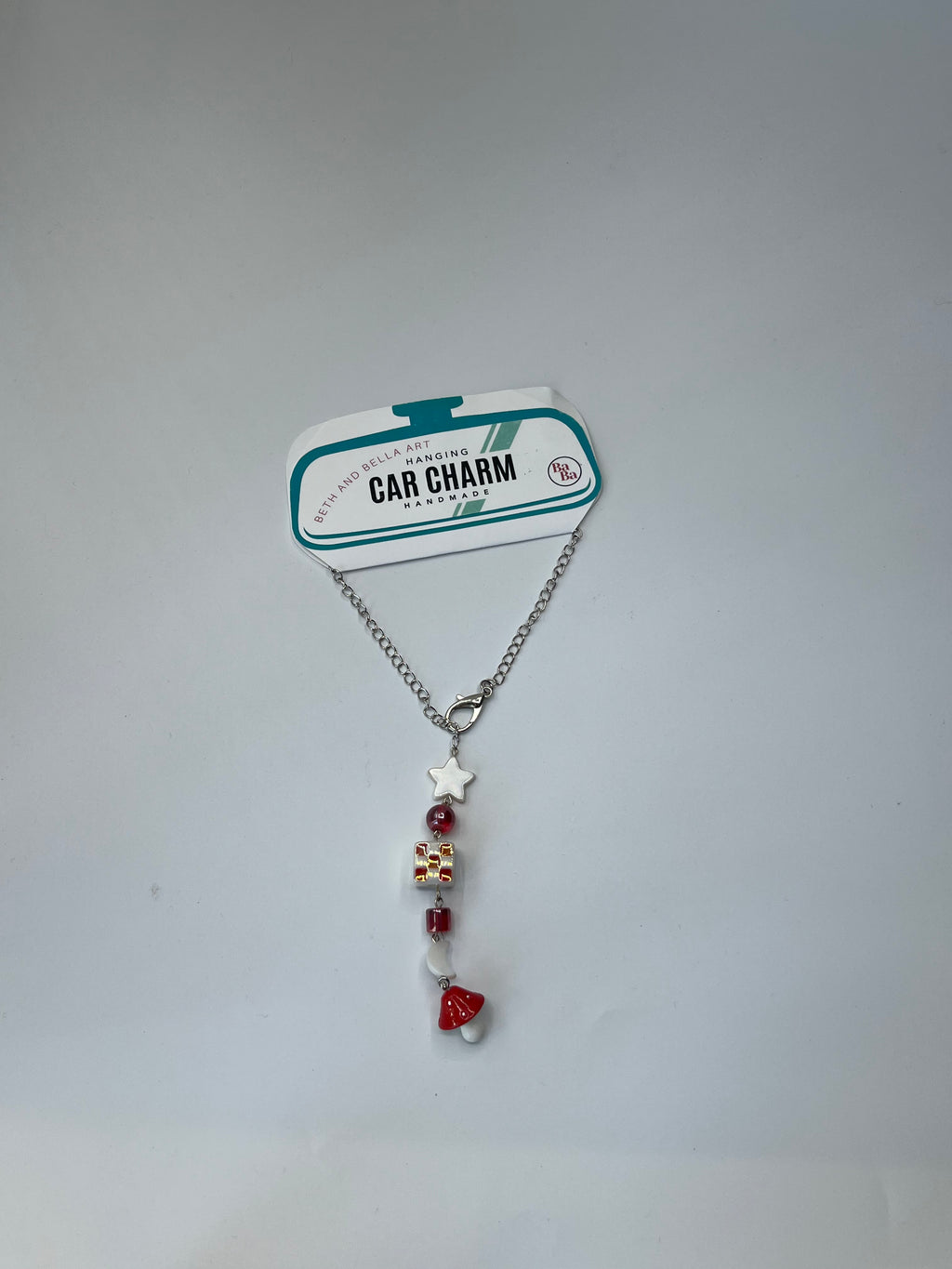 Beth and Bella Art Car Charm - Red Mushroom