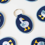 Duck Embroidered Keychain | lucky duck, silly goose