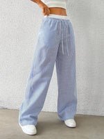 Trendy Striped  Loose Wide-Leg Pants DP25F546