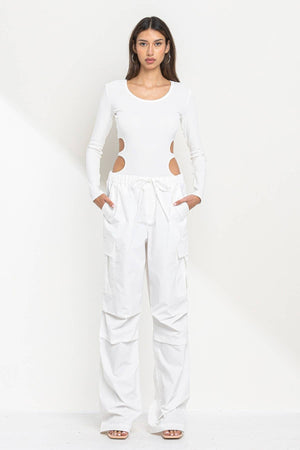New wide legs parachute cargo pants