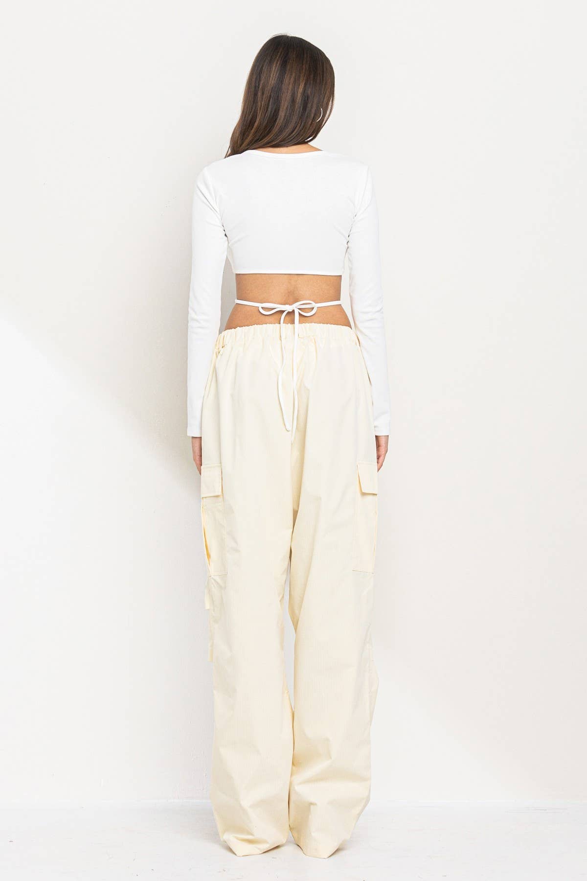 New wide legs parachute cargo pants