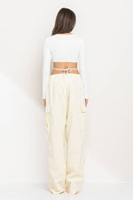 New wide legs parachute cargo pants