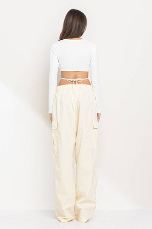 New wide legs parachute cargo pants