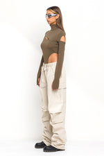 New wide legs parachute cargo pants