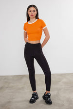 Women's Blank Cropped T-Shirt Two Tone Basic Crop Top Blank